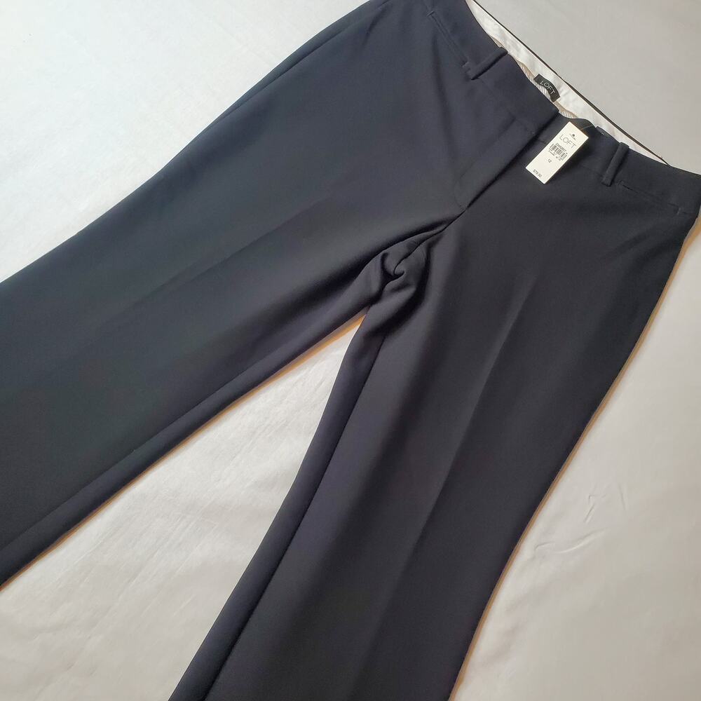Ann Taylor Loft Women's Size 12 NWT Julie Trouser Wide Leg Pants Black